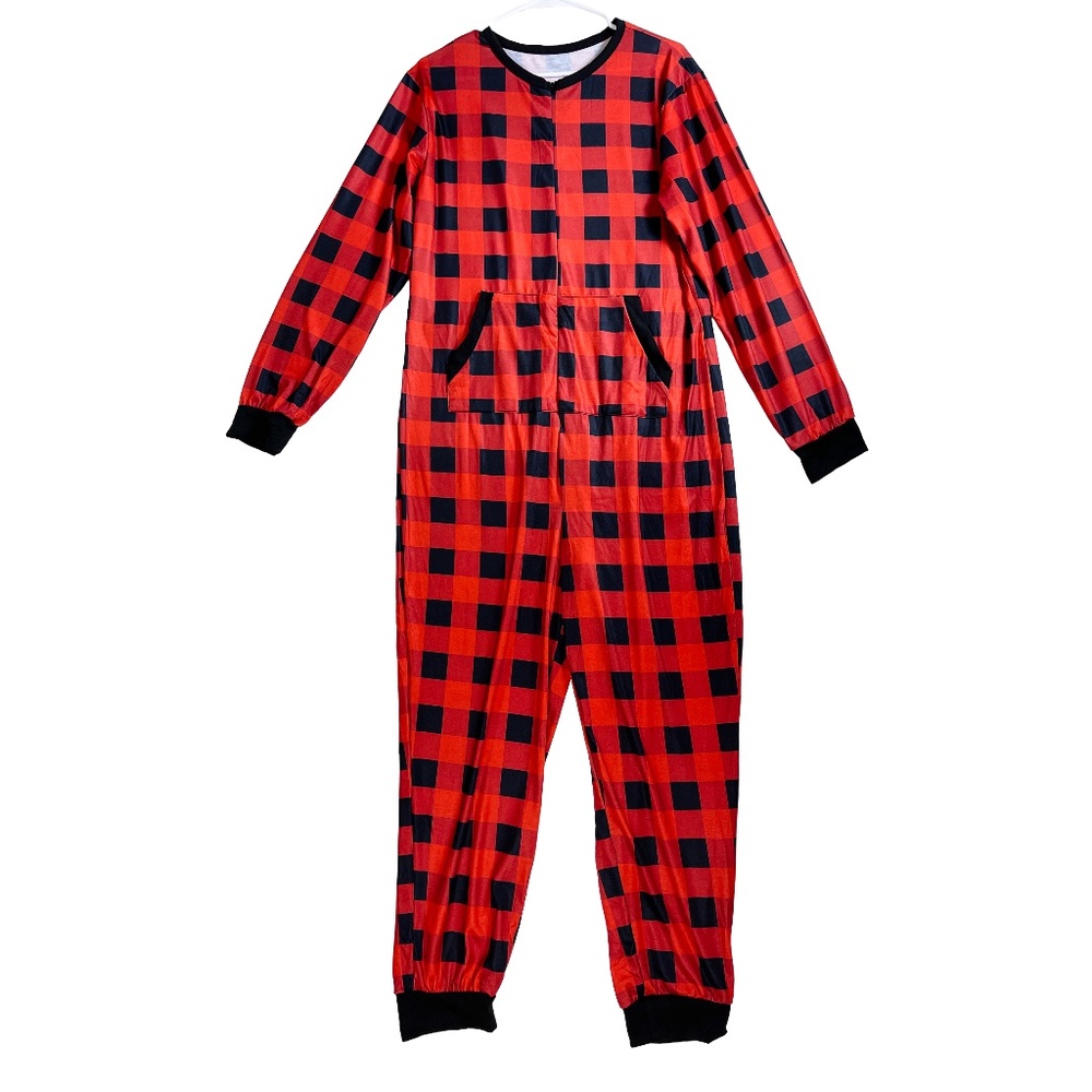 Pajamas Onesie Buffalo Plaid Large NEW